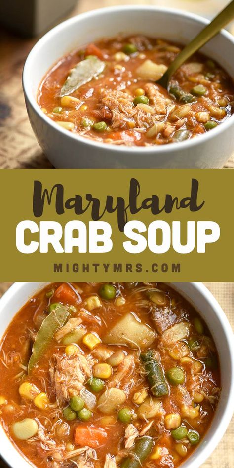 Md Crab Soup Recipe, Maryland Crab Soup Recipe, Crab Soup Recipe, Maryland Crab Soup, Crab Soup Recipes, Lump Crab Meat, Lump Crab, Crab Soup, Seafood Stew