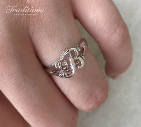 Silver Initial Ring, Initial Rings, Initial B, Ring Minimal, Letter Ring, Sterling Silver Initial, Jewelry Dainty, Custom Ring, Initial Ring