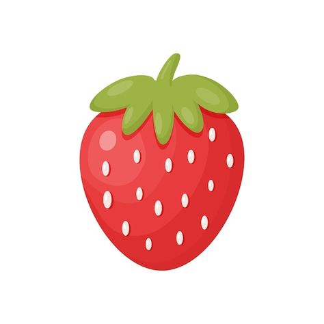 Vector ripe juicy strawberry | Premium Vector #Freepik #vector #strawberry #red-fruits #red-berries #berry Fruits Graphic Design, Berries Cartoon, Strawberry Logo, Strawberry Vector, Strawberry Cartoon, Buah Strawberry, Strawberry Pictures, Strawberry Graphic, Cartoon Strawberry