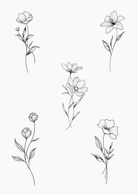 Flowers Finger Tattoo, Fine Line Tattoo Ideas Flowers, Finger Tattoo Floral, Fine Line Single Flower Tattoo, Line Art Flowers Tattoo, Simple Fine Line Flower Tattoo, Linework Flower Tattoo Simple, Flower Fine Line Drawing, Flower Line Tattoo Simple