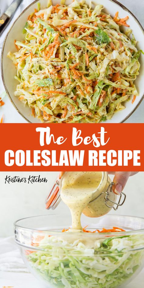 Coleslaw Recipe For Bbq Chicken, Coleslaw Recipe For Chicken Sandwich, Coleslaw For Chicken Sandwich, Summer Coleslaw Recipe, Coslaw Recipes, Slaw For Pulled Pork, Homemade Coleslaw Recipe, Easy Coleslaw Recipe, The Best Coleslaw