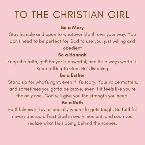 TO THE CHRISTIAN GIRL Be a Mary Stay humble and open to whatever life throws your way. You don’t need to be perfect for God to use you… | Instagram How To Be Humble Christian, How To Be A Good Christian Girl, How To Be A Better Christian, Woman Of God Quotes, Godly Aesthetic, That Christian Girl, Christian Girl Quotes Aesthetic, Christian Girl Aesthetic Quotes, Mary Prayers