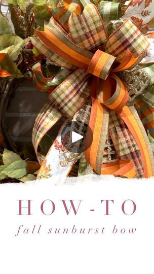 8.1K views · 1.2K reactions | 🍁 How-To Fall Sunburst Bow 🍁 Links Below!

✨ Save for later! This deceptively simple bow technique is perfect for when you want to bring a mix of colors and textures to your bow (or use up scrap and ribbon remnants)!

✨ We used 6 different ribbons (13.5 yards or 2.25 yards of each), but you can use any combination of ribbon and customize the size of this bow very easily!

⭐️ Comment RIBBON and we’ll send the links to our ribbon and Pumpkin Wreath directly to you ♥️

⭐️ Follow @treetimechristmascreations for more tips & tricks and be the first to see our decor and sales before they sell out! 

💥 You can also find the rest of our “How-To Bow” series on our Reels page where we show you the easy way to create stunning bows like the ones in our Showroom!

#fall Easy Bows With Ribbon For Wreath, Fall Container Plants, Simple Bow, Fall Containers, Mix Of Colors, Fall Bows, Bow Making, Decorative Bows, Country Crafts