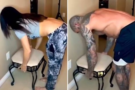 Chair challenge – which women CAN do but men CAN’T – goes viral on Tik Tok – The Sun Men Vs Women, Heavy Weight Lifting, Man Vs, Tummy Tucks, Lift Heavy, Women Legs, Her Brother, Tik Tok, Fun Facts