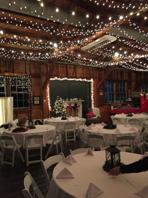 Company Christmas Party | CatchMyParty.com Fancy Christmas Party, Rustic Christmas Party, Church Christmas Party, Christmas Party Ideas For Teens, Ward Christmas Party, Christmas Party Table, Corporate Christmas Parties, Adult Christmas Party, Corporate Holiday Party