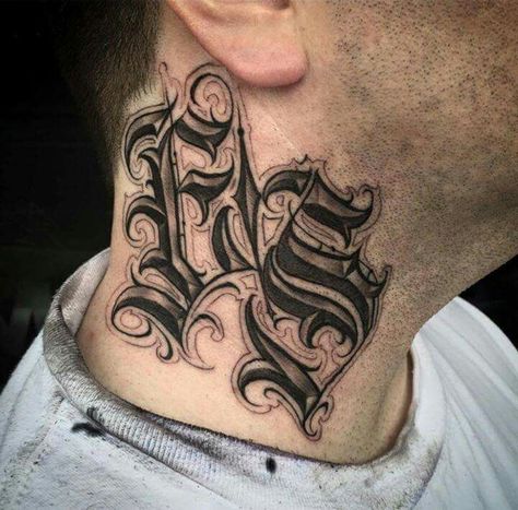 Neck Neck Lettering Tattoo, Eastside Tattoo, Lettering Tattoos, Side Neck Tattoo, Tattoo Lettering Design, Tattoo Lettering Styles, Neck Tattoos Women, Omerta Tattoo, Writing Tattoos