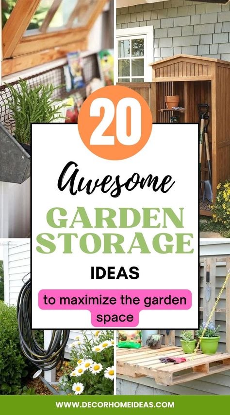 Organize Garden Shed, Tiny Shed Ideas, Garden Storage Ideas, Small Garden Storage, Outdoor Garden Storage, Pillow Storage, Outside Storage, Veg Garden, Garden Store