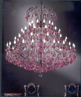 Pink Crystal Chandelier, Stairwell Chandelier, Maria Theresa Chandelier, Pink Chandelier, Murano Lamp, Chandelier Art, Maria Theresa, Murano Chandelier, Murano Glass Chandelier