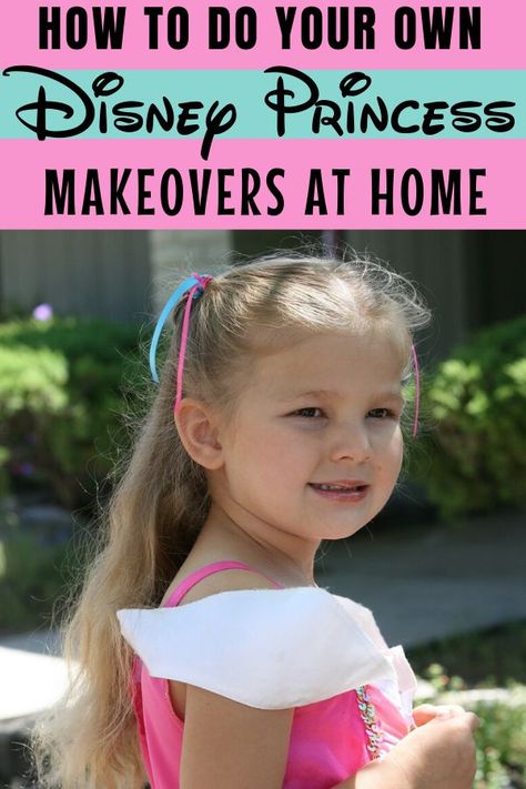 Learn how to do your own DIY Bibbidi Bobbidi Boutique for Disney princess makeovers at home! These tips for costumes, hairstyles and recreating the magic at home (or at the hotel) will help you save time and money, without losing any of the pixie dust! #Disneytips #Disneytravel #Disney #Disneyprincess #Princess #BibbidiBobbidiBoutique #BudgetDisney Ideas For Costumes, Disney Princess Diy, Disney World Princess, Hairstyles And Makeup, Bibbidi Bobbidi Boutique, Disney Activities, Disney Princess Hairstyles, Princess Makeover, Disney Princess Outfits