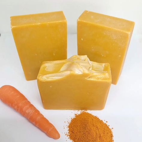 Have you heard of turmeric soap? 🫚🫧  Turmeric soap can brighten your complexion and leave your skin soft and moisturised.  These beautiful soaps are by @terraneo.soaps and are made with fresh carrot juice and turmeric 🧼 They look incredible! Carrot Soap, Turmeric Soap, Carrot Juice, Health Tips, Your Skin, Carrots, Juice, Moisturizer, Soap