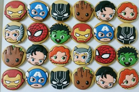 Avengers Cookies Decorated, Marvel Cookies Decorated, Groot Cookies, Marvel Cookies, Avengers Cookies, Superhero Cookies, Marvel Party, Decorating Icing, Cookie Decorations