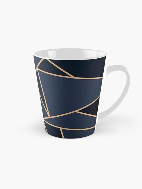 "Midnight Blue Art Deco Pattern" Mug by BAYSTALT | Redbubble Ceramic Mug Designs, Blue Art Deco, Pattern Mug, Pattern Ceramic, Deco Pattern, Art Deco Pattern, Blue Art, Midnight Blue, A Coffee