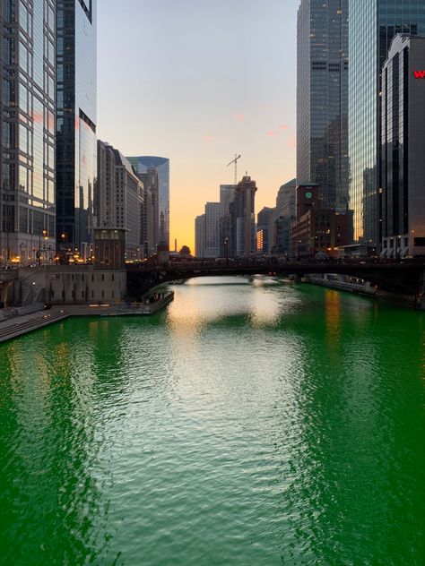 green chicago river Chicago River Green, St Patrick’s Day Chicago, Chicago In March, St Patricks Day Aesthetic, Chicago Green River, Trina Vega, Bday Vibes, Chicago Spring, 2024 Journal