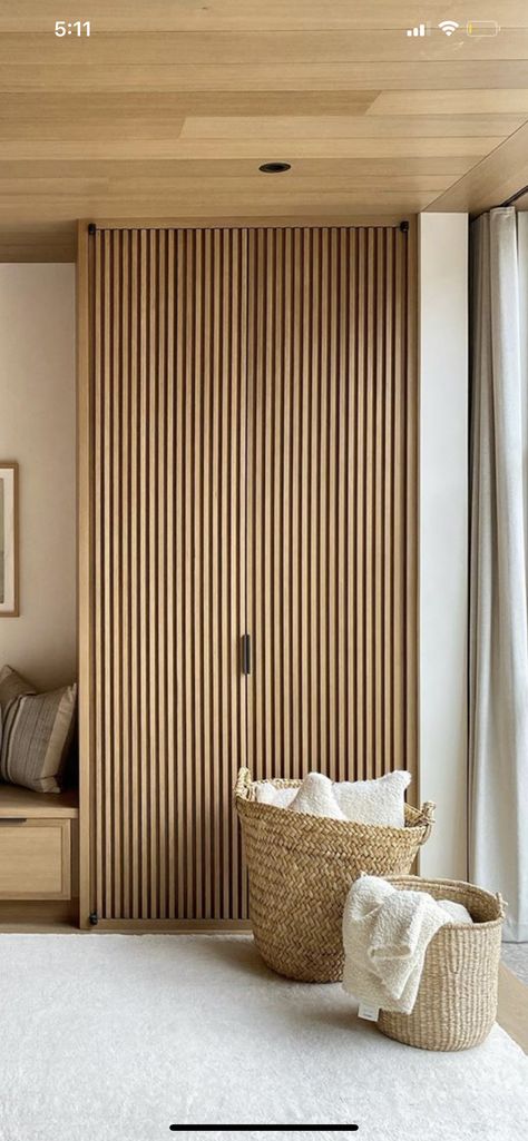 Doors Closet Ideas, Bedroom Wardrobe Design Sliding Doors, Wardrobe Design Sliding Doors, Scandinavian Closet, Wood Sliding Closet Doors, Wood Closet Doors, Bedroom Closet Doors, Bedroom Wardrobe Design, Japandi Interior Design