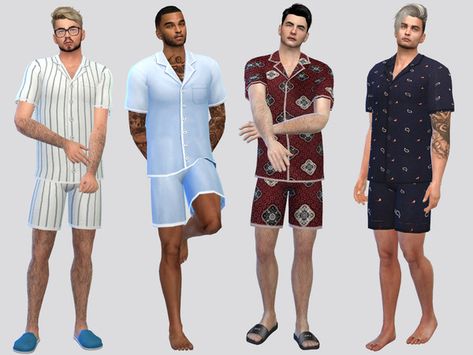 Sims 4 Men Pajamas, Sims 4 Cc Clothes Male Pajamas, Sims 4 Cc Sleepwear Men, Sims 4 Cc Male Sleepwear, Sims Pyjamas, Male Pajamas, Sims 4 Clothing Sets, Ts4 Clothes, Sims 4 Male Clothes