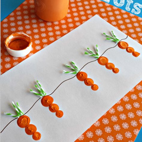 The students will do a couple garden crafts after harvesting the garden and cooking/tasting different fruits and vegetables. Easter Crafts For Preschoolers, Vegetable Crafts, Easter Crafts Preschool, Crafts For Preschoolers, Easter Preschool, Aktivitas Montessori, Diy Bricolage, Daycare Crafts, Easter Art