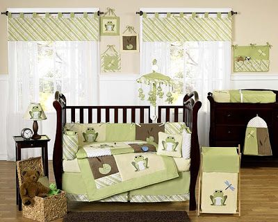 Green Baby Nursery, Baby Boy Room Colors, Frog Nursery, Baby Boy Bedding Sets, Green Baby Room, Girl Crib Bedding Sets, Crib Bedding Boy, Baby Room Colors, Frog Theme