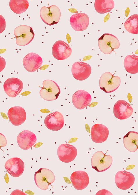 apple pattern by KIND OF STYLE Apple Art Print, Apple Illustration, Apple Background, Apple Pattern, Apple Art, Textil Design, Fruit Wallpaper, 패턴 배경화면, Apple Fruit