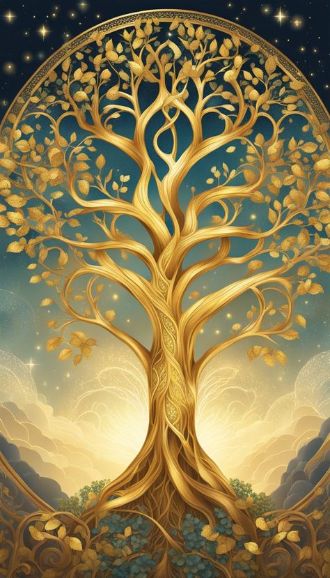 Tree Of Life Christian, Tree Of Life Aesthetic, Goddess Temple, Crown Art, Tree Of Life Art, Gold Tree, Backgrounds Wallpapers, The Tree Of Life, Green Trees