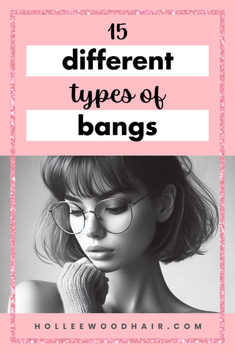 15 different types of bangs Non Commital Bangs, Angel Bangs Hair, Different Types Of Bangs Haircuts, First Time Bangs, Curtain Bangs Off Center Part, Classic Bangs Hair, Straight Bangs With Glasses, Curtain Bangs Vs Wispy Bangs, Types Of Bangs For Round Faces