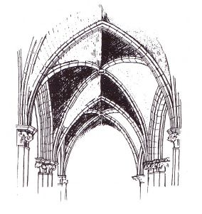 G rib vaulting, flying buttresses pointed arches | Rosses Community School Art Department Pointed Arches Gothic Architecture, Ribbed Vault, Community School, Architecture Sketchbook, Art Department, European Art, Gothic Architecture, Architecture Sketch, School Art