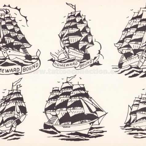 Production Flash – Tattoo Collection American Traditional Tattoo Ship, Traditional Ship Tattoo Flash, Sailor Mosko, Old Sailor Tattoos, Huck Spaulding, Naval Tattoos, Traditional Anchor Tattoo, Traditional Sailor Tattoos, Traditional Ship Tattoo