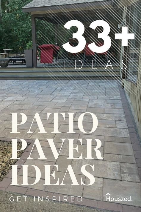 Get inspired with these PAVER PATIO IDEAS. Our images will help you get creative, taking your design ideas to the next level...Trust Houszed... #paverpatioideas #patiopaverideas #cheappatiopaverideas #simplepaverpatioideas #backyardcheappatiopaverideas #smallpaverpatioideas #paverstonepatioideas #diypaverpatioideas #paverpatioideaswithfirepit Patio And Yard Design, Ways To Extend Concrete Patio, Wood And Stone Deck, Extended Driveway With Pavers, Large Patio Paver Ideas, Patio With Stepping Stones, Patio Using Pavers, Walkways With Pavers, Paver Patio With Steps Down From House