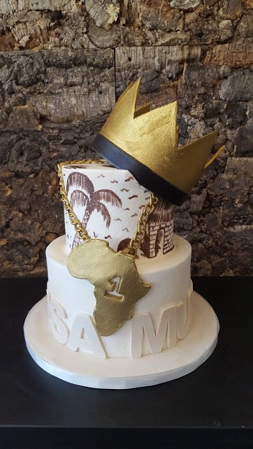 1st birthday African king King Themed Birthday Party For Men, African Birthday Cake, 1st Birthday Brunch, Garden Baby Shower Theme, African King, Royal Cakes, White Birthday Cakes, 80 Birthday Cake, Jungle Theme Birthday