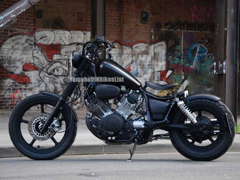 Yamaha Virago 750 XV750 Bobber with Custom Seat And Exhaust Yamaha Virago Bobber, Virago Bobber, Virago Cafe Racer, Bobber Seat, Custom Motorcycles Bobber, Yamaha Virago, Bobber Bikes, Custom Bobber, Yamaha Motorcycles