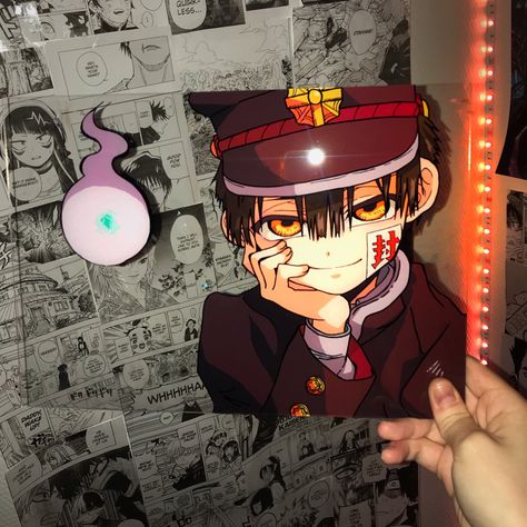 Hanako Glass Painting, How To Glass Painting Anime, Hanako Kun Glass Painting, Anime Art Projects, Glass Paintings Anime, Glass Anime Painting, Glass Art Anime, Cute Anime Paintings, Anime Glass Painting Ideas