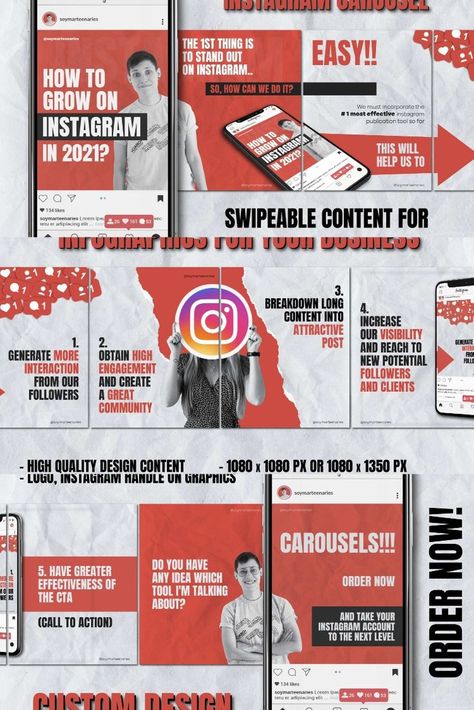 I will design custom social media carousel posts for your instagram Instagram Advertising Design, Instagram Graphic Design, Instagram Decor, Color Design Inspiration, Instagram Advertising, Digital Marketing Design, Instagram Template Design, Instagram Help, Instagram Graphic