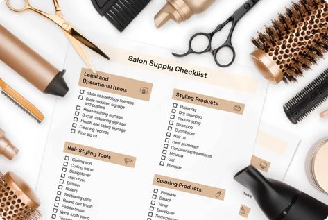 Hair Salon Equipment List, Hairstylist Inventory List, Salon Supply Checklist, Hair Salon Checklist, Salon Start Up Checklist, Hair Salon Equipment Checklist, Salon Suite Checklist, Salon Equipment Checklist, Sage Hair