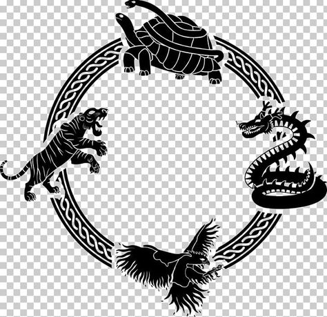 Dragon Black And White, Guardian Tattoo, Celestial Guardian, Azure Dragon, Beast Logo, Vermilion Bird, Dragon Png, Phoenix Dragon, Bird Png