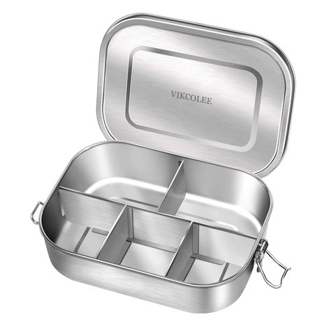 PRICES MAY VARY. √【18/8 FOOD GRADE STAINLESS STEEL】This bento box metal are made from high quality food grade 18/8 stainless steel, which is plastic-free and BPA-free, healthy and durable. Besides, this steel bento box is in portable design and does not occupy too much storage space. √【DISHWASHER SAFE】Stainless steel material of this stainless steel bento box makes it easy to use and easy to wash either by hand or in dishwasher. In addition, stainless steel lunch box for kids is dishwasher safe. Stainless Steel Bento Box, Steel Lunch Box, Stainless Steel Lunch Box, Lunch Food, Food Box, Bento Lunch, Bento Box, Bento, Lunch Box