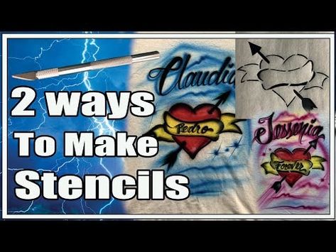 (1336) how to make a stencil for airbrush shirts / 2 ways to cut /2 ways to use it - YouTube How To Airbrush Shirts, Make A Stencil, Airbrush Shirts, Airbrush Painting, How To Make Stencils, Brush Painting, Air Brush, Air Brush Painting, Airbrush Art