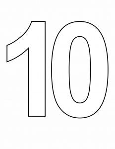 Large Printable Number 10 Outline Bike Party, Numbers Printable, Number Templates, Large Numbers, Number 0, Printable Numbers, Number 10, Diy Crafts For Kids Easy, Templates Printable Free