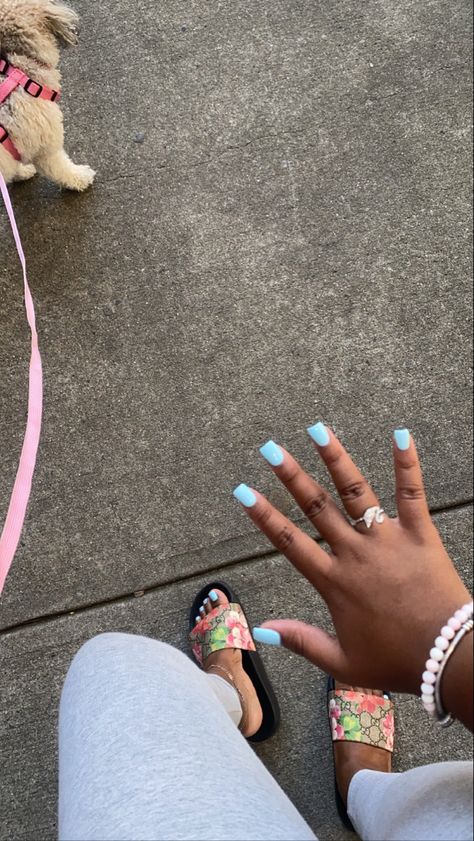 Short Nail Designs Solid Color, Soils Color Nails, Cute Regular Nail Polish Nails, Solid Color Nails Short Square, Bright Nail Colors For Dark Skin, Shorties Nails Solid Color, Sns Nail Inspiration, Really Short Square Acrylic Nails, Spring Color Nails Gel