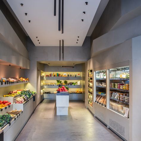 Dream Pantry Walk In Luxury, Till Counter, Minimalist Shelves, Grocery Store Design, Desain Pantry, Supermarket Design, Sink Basin, Store Design Interior, Pantry Design