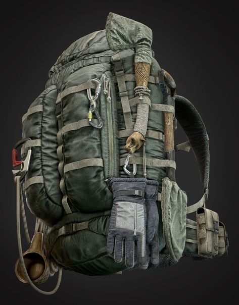 ArtStation - Hiking Backpack, Taha Mousavi Post Apocalypse Survivor, Survivalist Backpack, Post Apocalyptic Survivor, Survivor Character, Travelers Backpack, Apocalyptic Survivor, Bow Hunting Gear, Bushcraft Backpack, Camping Gear Survival