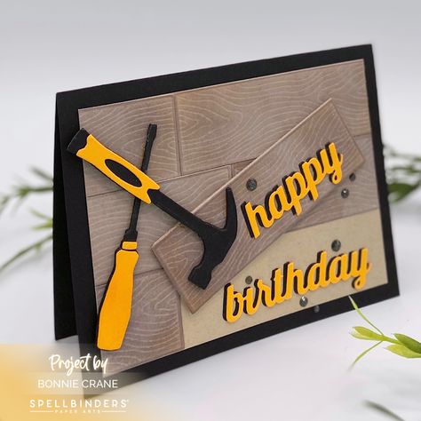 Birthday Projects, Men Birthday, Masculine Birthday Cards, Birthday Cards For Men, Metallic Paper, Stamping Up Cards, Male Cards, The Tools, Masculine Cards