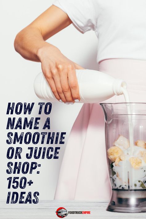 How to Name a Smoothie or Juice Shop: 150+ Ideas Smoothie Names, Fruit Juice Brands, Juice Bar Menu, Unique Smoothies, Juice Cafe, Juice Menu, Smoothie Menu, Juice Bar Design, Juice Shop