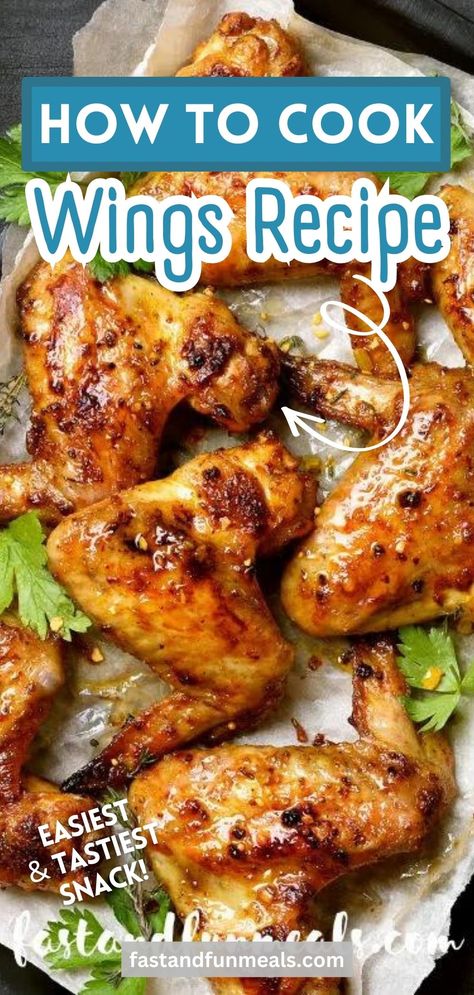 Chicken Wings For Dinner, How To Cook Wings, Oven Baked Whole Chicken, Wings Recipe Oven, Chicken Wings Recipe Oven, Oven Roasted Chicken Wings, Best Baked Chicken Wings, Oven Chicken Wings, Wings Recipe Baked