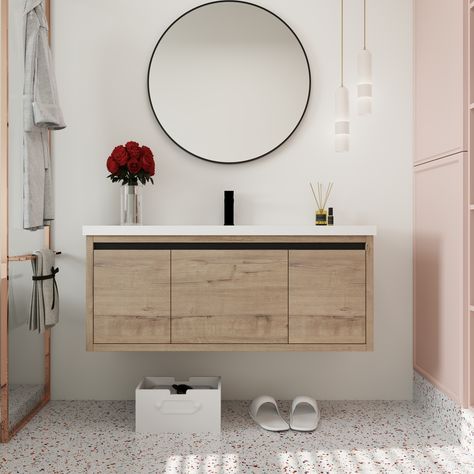 Floating bathroom vanities