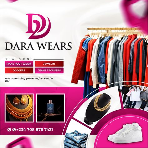 Flyer Design Online Shopping Flyer Design, Cloth Sales Flyer Design, Boutique Flyer Design Social Media, Bappa Banner, Wears Flyer Design, Fashion Banner Design Ideas, Clothing Flyer Design, Boutique Flyer Design, Fashion Design Flyer