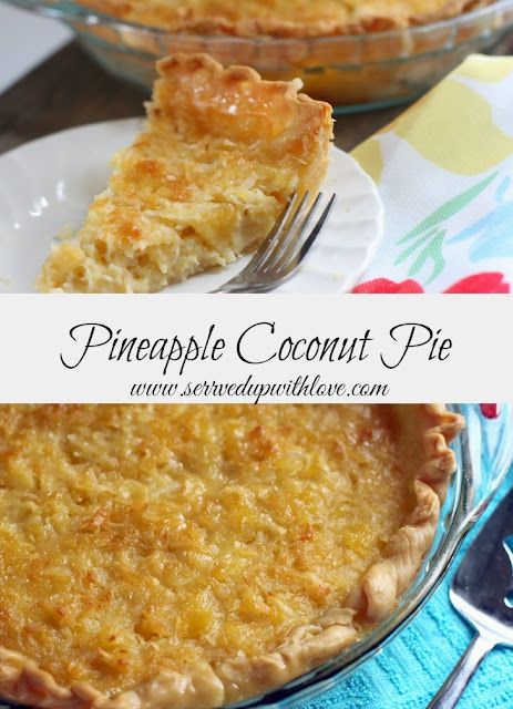 Pineapple Coconut Pie Recipe, Pineapple Coconut Pie, Impossible Pies, Coconut Pie Recipe, Yummy Pies, Pineapple Pie, Impossible Pie, Pineapple Desserts, Coconut Custard Pie