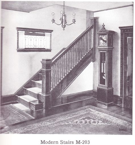 Laurelhurst Craftsman Bungalow: Great Period Resource Stairs With Landing And Turn, Stairway Update, Log Stairs, Stair Inspiration, Craftsman Stairs, Craftsman Bungalow Interior, Craftsman Staircase, Craftsman Bungalow Exterior, Remodel Stairs