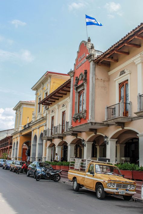 Hotel Alhambra, Granada, Nicaragua Nicaragua Aesthetic, Backpacking Destinations, Granada Nicaragua, Nicaragua Travel, Colonial Architecture, Spanish Colonial, My Travel, Next Stop, Amazing Places