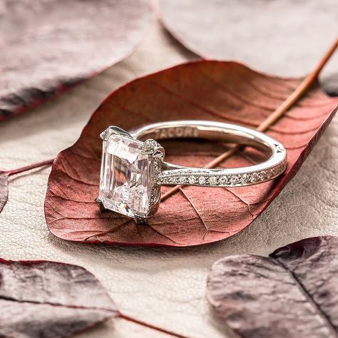 Tacori Engagement Rings, Emerald Cut Engagement, Ring Styles, Beautiful Wedding Rings, Emerald Engagement Ring Cut, Beautiful Engagement Rings, Emerald Engagement, Engagement Ring Cuts, Shiny Things