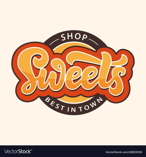 Sweets Shop Logo, Candy Bar Labels Template, Sweet Logo, Candy Logo, Logo Online Shop, Emblem Design, Desain Buklet, Logo Design Set, Candy Bar Labels