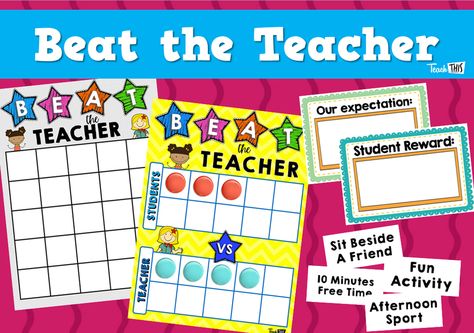 Beat The Teacher, Class Incentives, Teaching Art Elementary, Teacher Games, Relief Teacher, Team Teaching, Building Classroom Community, Student Rewards, Classroom Expectations